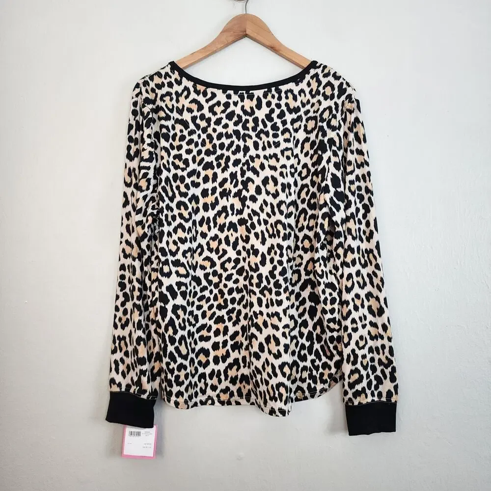 NWT Kate Spade New York Classic Leopard Print Loungewear Jogger Set - Women’s XL